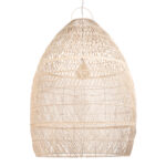 GloboStar® MALIBU 01813 Boho Κρεμαστό Φωτιστικό Καμπάνα Μονόφωτο 1 x E27 IP20 Μπεζ Ξύλο - Μ120 x Π120 x Υ156cm - Image 5