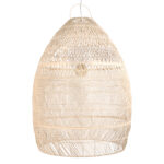 GloboStar® MALIBU 01813 Boho Κρεμαστό Φωτιστικό Καμπάνα Μονόφωτο 1 x E27 IP20 Μπεζ Ξύλο - Μ120 x Π120 x Υ156cm - Image 6