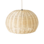 GloboStar® RAITO 01824 Boho Κρεμαστό Φωτιστικό Καμπάνα Μονόφωτο 1 x E27 IP20 Μπεζ Ξύλο - Μ40 x Π40 x Υ25cm - Image 6