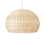 GloboStar® RAITO 01825 Boho Κρεμαστό Φωτιστικό Καμπάνα Μονόφωτο 1 x E27 IP20 Μπεζ Ξύλο - Μ60 x Π60 x Υ40cm - Image 4