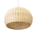 GloboStar® RAITO 01825 Boho Κρεμαστό Φωτιστικό Καμπάνα Μονόφωτο 1 x E27 IP20 Μπεζ Ξύλο - Μ60 x Π60 x Υ40cm - Image 5