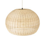 GloboStar® RAITO 01825 Boho Κρεμαστό Φωτιστικό Καμπάνα Μονόφωτο 1 x E27 IP20 Μπεζ Ξύλο - Μ60 x Π60 x Υ40cm - Image 6