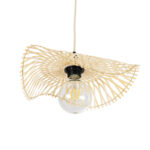 GloboStar® MELEMELE 01839 Boho Κρεμαστό Φωτιστικό Πλέγμα Μονόφωτο 1 x E27 IP20 Μπεζ Ξύλο - Μ35 x Π35 x Υ4cm - Image 5