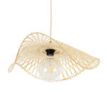 GloboStar® MELEMELE 01840 Boho Κρεμαστό Φωτιστικό Πλέγμα Μονόφωτο 1 x E27 IP20 Μπεζ Ξύλο - Μ50 x Π50 x Υ7cm - Image 5