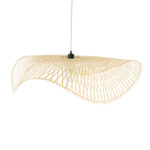 GloboStar® MELEMELE 01842 Boho Κρεμαστό Φωτιστικό Πλέγμα Μονόφωτο 1 x E27 IP20 Μπεζ Ξύλο - Μ100 x Π100 x Υ12cm - Image 6