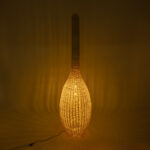 GloboStar® PARADIS 01846 Boho Επιδαπέδιο Φωτιστικό Μονόφωτο 1 x E27 IP20 Μπεζ Ξύλο - Μ50 x Π50 x Υ180cm - Image 2
