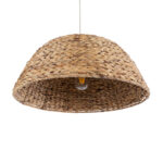GloboStar® MANGATA 01847 Boho Κρεμαστό Φωτιστικό Καμπάνα Μονόφωτο 1 x E27 IP20 Μπεζ Ξύλο - Μ60 x Π60 x Υ28cm - Image 5