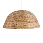 GloboStar® MANGATA 01848 Boho Κρεμαστό Φωτιστικό Καμπάνα Μονόφωτο 1 x E27 IP20 Καφέ Ξύλο - Μ90 x Π90 x Υ40cm - Image 4