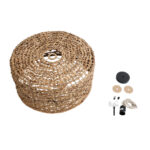 GloboStar® MANGATA 01849 Boho Κρεμαστό Φωτιστικό Καμπάνα Μονόφωτο 1 x E27 IP20 Καφέ Ξύλο - Μ60 x Π60 x Υ28cm - Image 9