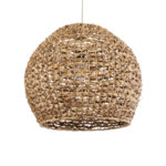 GloboStar® MANGATA 01851 Boho Κρεμαστό Φωτιστικό Καμπάνα Μονόφωτο 1 x E27 IP20 Καφέ Ξύλο - Μ60 x Π60 x Υ50cm