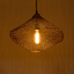 GloboStar® KENTUCKY 01863 Vintage Κρεμαστό Φωτιστικό Πλέγμα Μονόφωτο 1 x E27 IP20 Καφέ Μέταλλο - Μ40 x Π40 x Υ30cm - Image 2