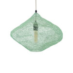 GloboStar® KENTUCKY 01864 Vintage Κρεμαστό Φωτιστικό Πλέγμα Μονόφωτο 1 x E27 IP20 Τιρκουάζ Μέταλλο - Μ40 x Π40 x Υ30cm