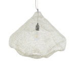GloboStar® KENTUCKY 01865 Vintage Κρεμαστό Φωτιστικό Πλέγμα Μονόφωτο 1 x E27 IP20 Μπεζ Μέταλλο - Μ60 x Π60 x Υ50cm - Image 6