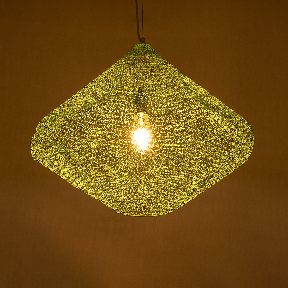 GloboStar® KENTUCKY 01866 Vintage Κρεμαστό Φωτιστικό Πλέγμα Μονόφωτο 1 x E27 IP20 Τιρκουάζ Μέταλλο - Μ60 x Π60 x Υ50cm - Image 2