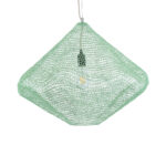 GloboStar® KENTUCKY 01866 Vintage Κρεμαστό Φωτιστικό Πλέγμα Μονόφωτο 1 x E27 IP20 Τιρκουάζ Μέταλλο - Μ60 x Π60 x Υ50cm - Image 4