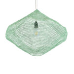 GloboStar® KENTUCKY 01866 Vintage Κρεμαστό Φωτιστικό Πλέγμα Μονόφωτο 1 x E27 IP20 Τιρκουάζ Μέταλλο - Μ60 x Π60 x Υ50cm - Image 5
