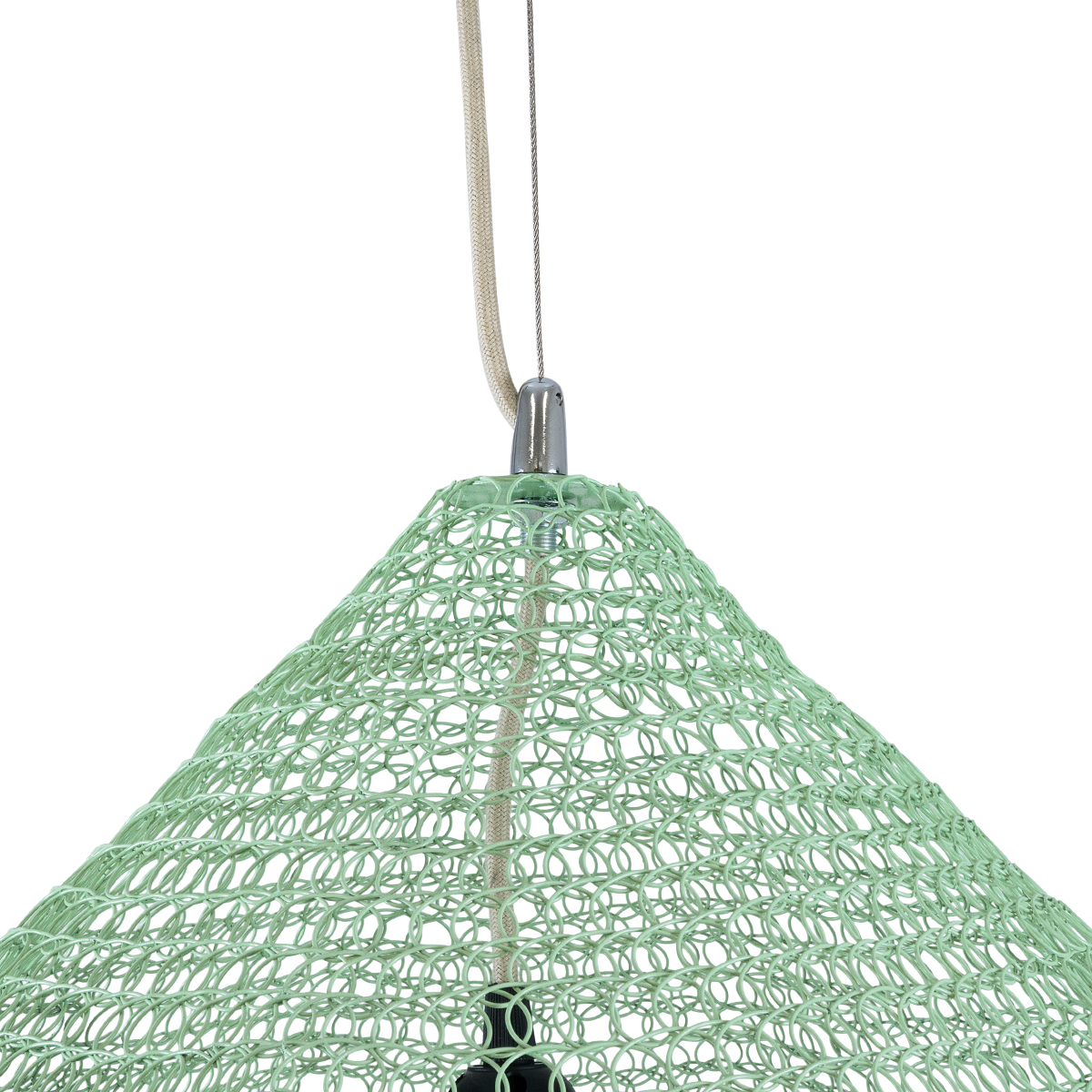 GloboStar® KENTUCKY 01866 Vintage Κρεμαστό Φωτιστικό Πλέγμα Μονόφωτο 1 x E27 IP20 Τιρκουάζ Μέταλλο - Μ60 x Π60 x Υ50cm - Image 7