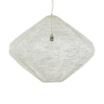 GloboStar® KENTUCKY 01868 Vintage Κρεμαστό Φωτιστικό Πλέγμα Μονόφωτο 1 x E27 IP20 Μπεζ Μέταλλο - Μ90 x Π90 x Υ70cm