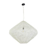 GloboStar® KENTUCKY 01868 Vintage Κρεμαστό Φωτιστικό Πλέγμα Μονόφωτο 1 x E27 IP20 Μπεζ Μέταλλο - Μ90 x Π90 x Υ70cm - Image 3