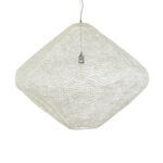 GloboStar® KENTUCKY 01868 Vintage Κρεμαστό Φωτιστικό Πλέγμα Μονόφωτο 1 x E27 IP20 Μπεζ Μέταλλο - Μ90 x Π90 x Υ70cm - Image 4