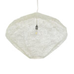 GloboStar® KENTUCKY 01868 Vintage Κρεμαστό Φωτιστικό Πλέγμα Μονόφωτο 1 x E27 IP20 Μπεζ Μέταλλο - Μ90 x Π90 x Υ70cm - Image 5