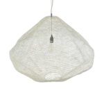 GloboStar® KENTUCKY 01868 Vintage Κρεμαστό Φωτιστικό Πλέγμα Μονόφωτο 1 x E27 IP20 Μπεζ Μέταλλο - Μ90 x Π90 x Υ70cm - Image 6