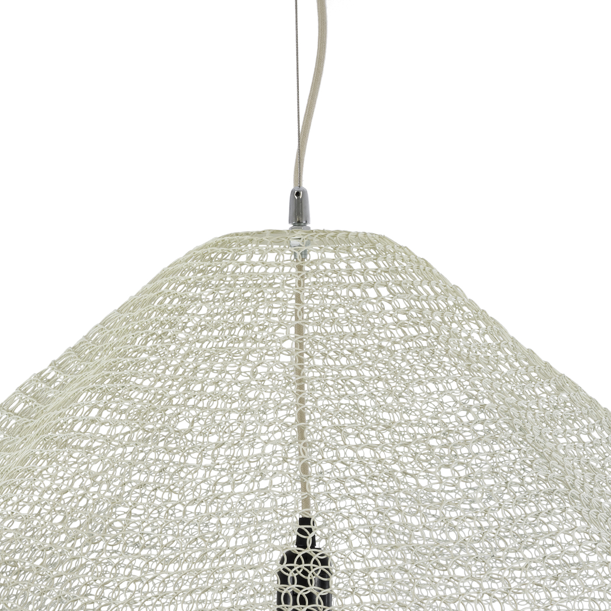 GloboStar® KENTUCKY 01868 Vintage Κρεμαστό Φωτιστικό Πλέγμα Μονόφωτο 1 x E27 IP20 Μπεζ Μέταλλο - Μ90 x Π90 x Υ70cm - Image 7