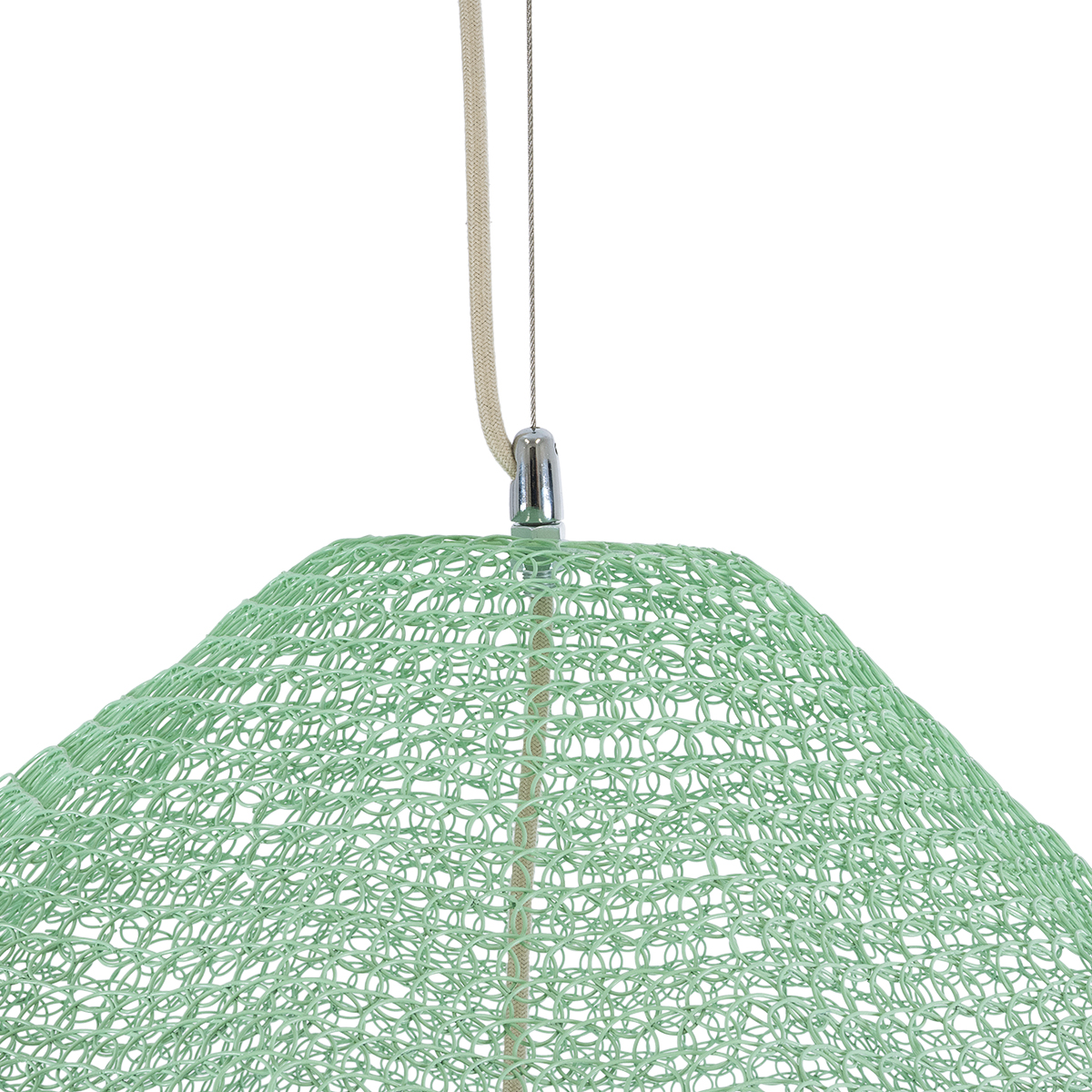 GloboStar® KENTUCKY 01870 Vintage Κρεμαστό Φωτιστικό Πλέγμα Μονόφωτο 1 x E27 IP20 Τιρκουάζ Μέταλλο - Μ90 x Π90 x Υ70cm - Image 7