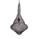 GloboStar® KENTUCKY 01872 Vintage Κρεμαστό Φωτιστικό Πλέγμα Μονόφωτο 1 x E27 IP20 Καφέ Μέταλλο - Μ35 x Π35 x Υ60cm - Image 6