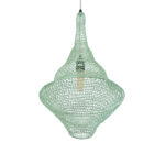 GloboStar® KENTUCKY 01873 Vintage Κρεμαστό Φωτιστικό Πλέγμα Μονόφωτο 1 x E27 IP20 Τιρκουάζ Μέταλλο - Μ35 x Π35 x Υ60cm - Image 5