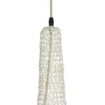 GloboStar® KENTUCKY 01874 Vintage Κρεμαστό Φωτιστικό Πλέγμα Μονόφωτο 1 x E27 IP20 Μπεζ Μέταλλο - Μ50 x Π50 x Υ90cm - Image 7