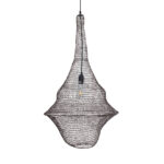 GloboStar® KENTUCKY 01875 Vintage Κρεμαστό Φωτιστικό Πλέγμα Μονόφωτο 1 x E27 IP20 Καφέ Μέταλλο - Μ50 x Π50 x Υ90cm - Image 4