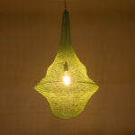 GloboStar® KENTUCKY 01876 Vintage Κρεμαστό Φωτιστικό Πλέγμα Μονόφωτο 1 x E27 IP20 Τιρκουάζ Μέταλλο - Μ50 x Π50 x Υ90cm - Image 2