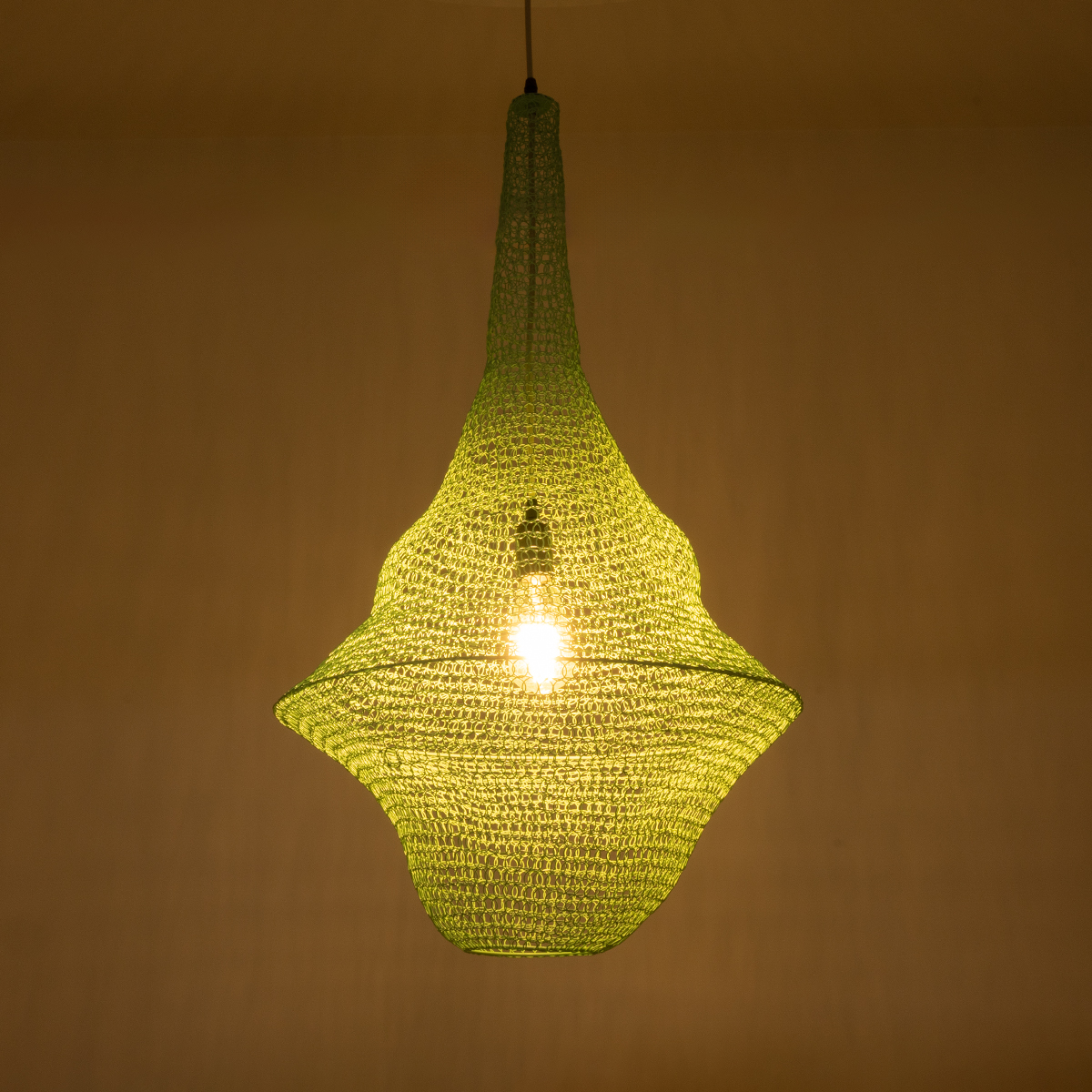 GloboStar® KENTUCKY 01876 Vintage Κρεμαστό Φωτιστικό Πλέγμα Μονόφωτο 1 x E27 IP20 Τιρκουάζ Μέταλλο - Μ50 x Π50 x Υ90cm - Image 2