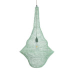 GloboStar® KENTUCKY 01876 Vintage Κρεμαστό Φωτιστικό Πλέγμα Μονόφωτο 1 x E27 IP20 Τιρκουάζ Μέταλλο - Μ50 x Π50 x Υ90cm - Image 4