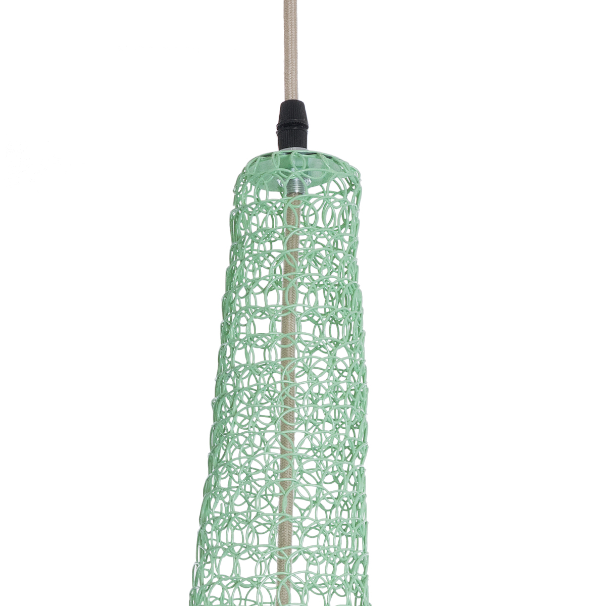 GloboStar® KENTUCKY 01876 Vintage Κρεμαστό Φωτιστικό Πλέγμα Μονόφωτο 1 x E27 IP20 Τιρκουάζ Μέταλλο - Μ50 x Π50 x Υ90cm - Image 7