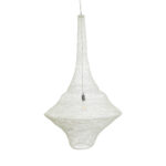 GloboStar® KENTUCKY 01877 Vintage Κρεμαστό Φωτιστικό Πλέγμα Μονόφωτο 1 x E27 IP20 Μπεζ Μέταλλο - Μ80 x Π80 x Υ140cm - Image 4