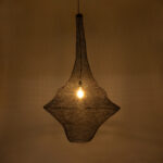 GloboStar® KENTUCKY 01878 Vintage Κρεμαστό Φωτιστικό Πλέγμα Μονόφωτο 1 x E27 IP20 Καφέ Μέταλλο - Μ80 x Π80 x Υ140cm - Image 2