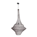 GloboStar® KENTUCKY 01878 Vintage Κρεμαστό Φωτιστικό Πλέγμα Μονόφωτο 1 x E27 IP20 Καφέ Μέταλλο - Μ80 x Π80 x Υ140cm - Image 3