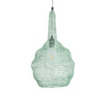 GloboStar® KENTUCKY 01882 Vintage Κρεμαστό Φωτιστικό Πλέγμα Μονόφωτο 1 x E27 IP20 Τιρκουάζ Μέταλλο - Μ30 x Π30 x Υ50cm - Image 4
