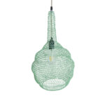 GloboStar® KENTUCKY 01882 Vintage Κρεμαστό Φωτιστικό Πλέγμα Μονόφωτο 1 x E27 IP20 Τιρκουάζ Μέταλλο - Μ30 x Π30 x Υ50cm - Image 6