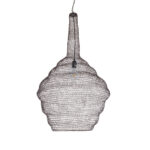 GloboStar® KENTUCKY 01884 Vintage Κρεμαστό Φωτιστικό Πλέγμα Μονόφωτο 1 x E27 IP20 Καφέ Μέταλλο - Μ60 x Π60 x Υ90cm