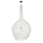 GloboStar® KENTUCKY 01886 Vintage Κρεμαστό Φωτιστικό Πλέγμα Μονόφωτο 1 x E27 IP20 Μπεζ Μέταλλο - Μ90 x Π90 x Υ110cm - Image 3