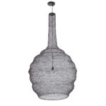 GloboStar® KENTUCKY 01887 Vintage Κρεμαστό Φωτιστικό Πλέγμα Μονόφωτο 1 x E27 IP20 Καφέ Μέταλλο - Μ90 x Π90 x Y110cm - Image 3