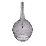 GloboStar® KENTUCKY 01887 Vintage Κρεμαστό Φωτιστικό Πλέγμα Μονόφωτο 1 x E27 IP20 Καφέ Μέταλλο - Μ90 x Π90 x Y110cm - Image 6