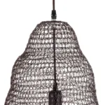 GloboStar® KENTUCKY 01890 Vintage Κρεμαστό Φωτιστικό Πλέγμα Μονόφωτο 1 x E27 IP20 Καφέ Μέταλλο - Μ50 x Π50 x Υ48cm - Image 7