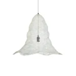 GloboStar® KENTUCKY 01892 Vintage Κρεμαστό Φωτιστικό Πλέγμα Μονόφωτο 1 x E27 IP20 Λευκό Μέταλλο - Μ60 x Π60 x Υ52cm - Image 4