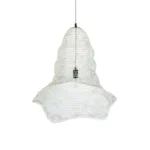 GloboStar® KENTUCKY 01892 Vintage Κρεμαστό Φωτιστικό Πλέγμα Μονόφωτο 1 x E27 IP20 Λευκό Μέταλλο - Μ60 x Π60 x Υ52cm - Image 6