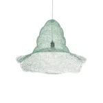 GloboStar® KENTUCKY 01894 Vintage Κρεμαστό Φωτιστικό Πλέγμα Μονόφωτο 1 x E27 IP20 Τιρκουάζ Μέταλλο - Μ60 x Π60 x Υ52cm - Image 5