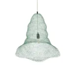 GloboStar® KENTUCKY 01894 Vintage Κρεμαστό Φωτιστικό Πλέγμα Μονόφωτο 1 x E27 IP20 Τιρκουάζ Μέταλλο - Μ60 x Π60 x Υ52cm - Image 6